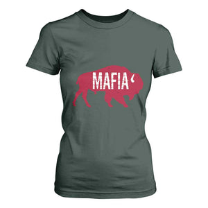 Let's Go Buffalo T Shirt For Women Funny Mafia WNY Pride Red Buffalo TS10 Dark Forest Green Print Your Wear