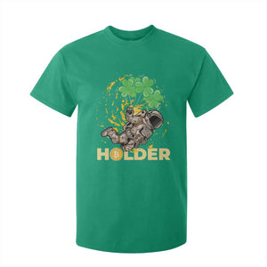 St Patricks Day Bitcoin Astronaut T Shirt For Kid Lucky Shamrock Leprechaun BTC Crypto Holder TS10 Irish Green Print Your Wear