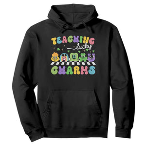 St Patricks Day Lucky Teacher Hoodie Teaching Lucky Charm Teachers TS10 Black Print Your Wear