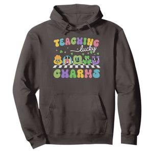 St Patricks Day Lucky Teacher Hoodie Teaching Lucky Charm Teachers TS10 Dark Chocolate Print Your Wear