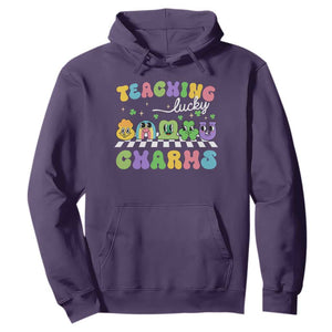 St Patricks Day Lucky Teacher Hoodie Teaching Lucky Charm Teachers TS10 Purple Print Your Wear