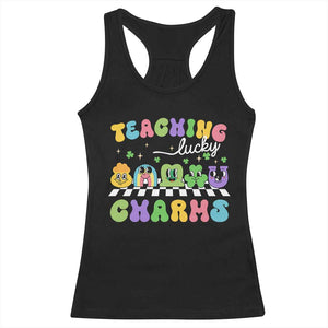 St Patricks Day Lucky Teacher Racerback Tank Top Teaching Lucky Charm Teachers TS10 Black Print Your Wear