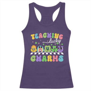 St Patricks Day Lucky Teacher Racerback Tank Top Teaching Lucky Charm Teachers TS10 Purple Print Your Wear