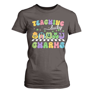 St Patricks Day Lucky Teacher T Shirt For Women Teaching Lucky Charm Teachers TS10 Dark Chocolate Print Your Wear