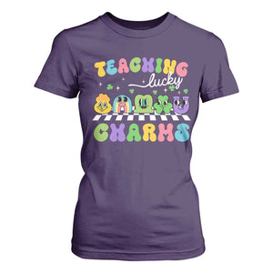 St Patricks Day Lucky Teacher T Shirt For Women Teaching Lucky Charm Teachers TS10 Purple Print Your Wear