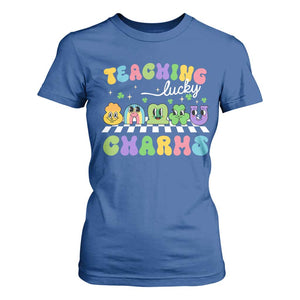 St Patricks Day Lucky Teacher T Shirt For Women Teaching Lucky Charm Teachers TS10 Royal Blue Print Your Wear