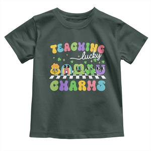 St Patricks Day Lucky Teacher Toddler T Shirt Teaching Lucky Charm Teachers TS10 Dark Forest Green Print Your Wear