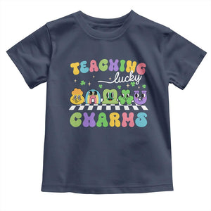 St Patricks Day Lucky Teacher Toddler T Shirt Teaching Lucky Charm Teachers TS10 Navy Print Your Wear