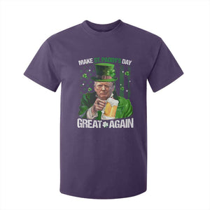 Funny Trump Make St. Paddy's Day Great Again T Shirt For Kid Lucky Shamrock American Flag TS10 Purple Print Your Wear