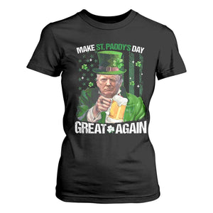 Funny Trump Make St. Paddy's Day Great Again T Shirt For Women Lucky Shamrock American Flag TS10 Black Print Your Wear