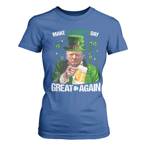 Funny Trump Make St. Paddy's Day Great Again T Shirt For Women Lucky Shamrock American Flag TS10 Royal Blue Print Your Wear