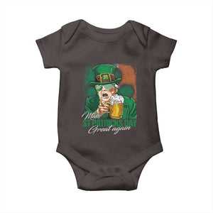 Funny Trump St Patricks Day Baby Onesie Make St Patricks Day Great Again TS10 Dark Chocolate Print Your Wear