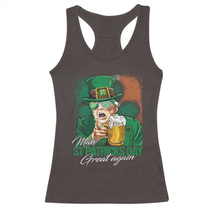 Funny Trump St Patricks Day Racerback Tank Top Make St Patricks Day Great Again TS10 Dark Chocolate Print Your Wear