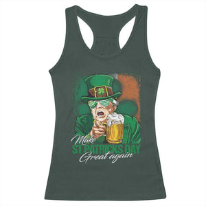 Funny Trump St Patricks Day Racerback Tank Top Make St Patricks Day Great Again TS10 Dark Forest Green Print Your Wear