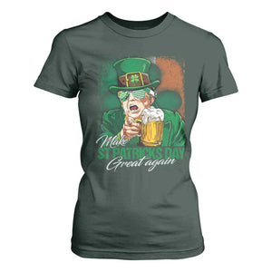 Funny Trump St Patricks Day T Shirt For Women Make St Patricks Day Great Again TS10 Dark Forest Green Print Your Wear