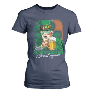 Funny Trump St Patricks Day T Shirt For Women Make St Patricks Day Great Again TS10 Navy Print Your Wear
