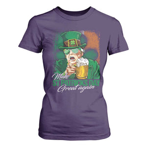 Funny Trump St Patricks Day T Shirt For Women Make St Patricks Day Great Again TS10 Purple Print Your Wear