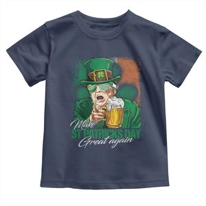 Funny Trump St Patricks Day Toddler T Shirt Make St Patricks Day Great Again TS10 Navy Print Your Wear