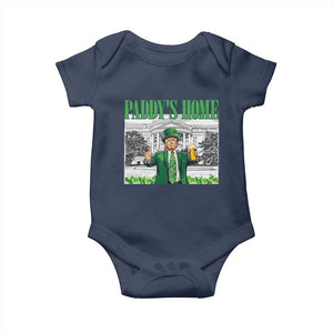 Funny Trump St Patricks Day Baby Onesie Paddy's Home White House TS10 Navy Print Your Wear