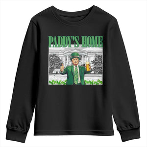 Funny Trump St Patricks Day Youth Sweatshirt Paddy's Home White House TS10 Black Print Your Wear