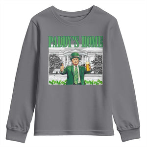Funny Trump St Patricks Day Youth Sweatshirt Paddy's Home White House TS10 Charcoal Print Your Wear