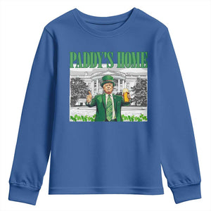 Funny Trump St Patricks Day Youth Sweatshirt Paddy's Home White House TS10 Royal Blue Print Your Wear