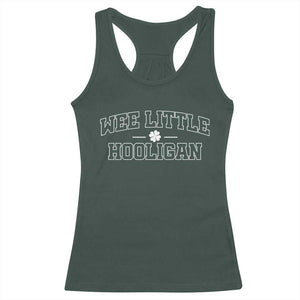 St Patricks Day Wee Little Hooligan Racerback Tank Top TS10 Dark Forest Green Print Your Wear