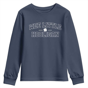 St Patricks Day Wee Little Hooligan Youth Sweatshirt TS10 Navy Print Your Wear