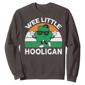 St Patricks Day Wee Little Hooligan Sweatshirt Funny Men Boy Kids Irish Kids TS10 Dark Chocolate Print Your Wear