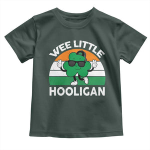 St Patricks Day Wee Little Hooligan Toddler T Shirt Funny Men Boy Kids Irish Kids TS10 Dark Forest Green Print Your Wear