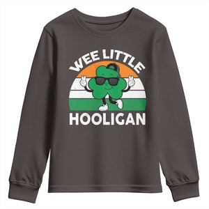 St Patricks Day Wee Little Hooligan Youth Sweatshirt Funny Men Boy Kids Irish Kids TS10 Dark Chocolate Print Your Wear