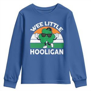 St Patricks Day Wee Little Hooligan Youth Sweatshirt Funny Men Boy Kids Irish Kids TS10 Royal Blue Print Your Wear