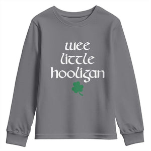 St Patricks Kids Wee Little Hooligan Youth Sweatshirt TS10 Charcoal Print Your Wear