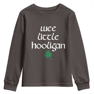 St Patricks Kids Wee Little Hooligan Youth Sweatshirt TS10 Dark Chocolate Print Your Wear