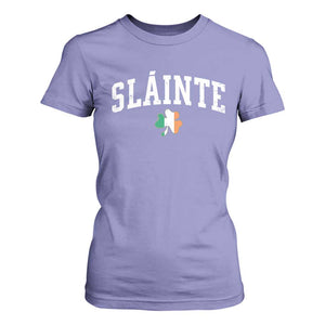 St Patricks Day T Shirt For Women Retro Slainte Shamrock Lucky Irish Day Gift TS10 Violet Print Your Wear