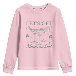 Lets Get Shamrocked St Patricks Day Youth Sweatshirt TS10 Light Pink Print Your Wear