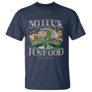 Vintage Christian T Shirt Retro No Luck Just God Funny St Patricks Day TS10 Navy Print Your Wear