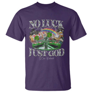 Vintage Christian T Shirt Retro No Luck Just God Funny St Patricks Day TS10 Purple Print Your Wear