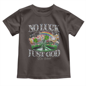 Vintage Christian Toddler T Shirt Retro No Luck Just God Funny St Patricks Day TS10 Dark Chocolate Print Your Wear