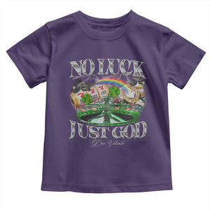 Vintage Christian Toddler T Shirt Retro No Luck Just God Funny St Patricks Day TS10 Purple Print Your Wear