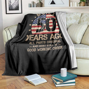 Funny 50th Birthday Throw Blanket Vintage US Flag Built 50 Years Ago Parts Original TS10 Print Your Wear