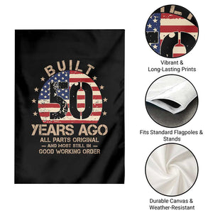 Funny 50th Birthday Garden Flag Vintage US Flag Built 50 Years Ago Parts Original TS10 Print Your Wear