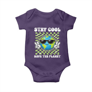 Groovy Earth Day Save The Planet Baby Onesie TS10 Purple Print Your Wear