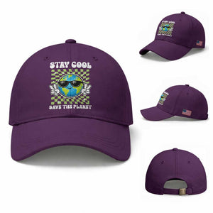 Groovy Earth Day Save The Planet Baseball Cap TS10 Baseball Cap Universal Fit Purple Print Your Wear