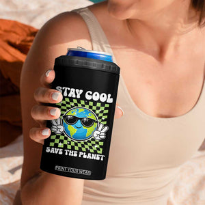 Groovy Earth Day Save The Planet 4 in 1 Can Cooler Tumbler TS10 Print Your Wear