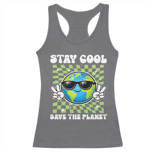Groovy Earth Day Save The Planet Racerback Tank Top TS10 Charcoal Print Your Wear