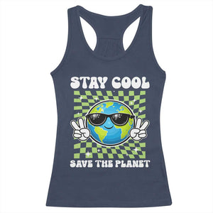 Groovy Earth Day Save The Planet Racerback Tank Top TS10 Navy Print Your Wear