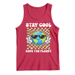 Groovy Earth Day Save The Planet Tank Top TS10 Red Print Your Wear
