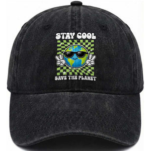Groovy Earth Day Save The Planet Washed Cotton Baseball Cap TS10 Print Your Wear