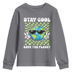 Groovy Earth Day Save The Planet Youth Sweatshirt TS10 Charcoal Print Your Wear